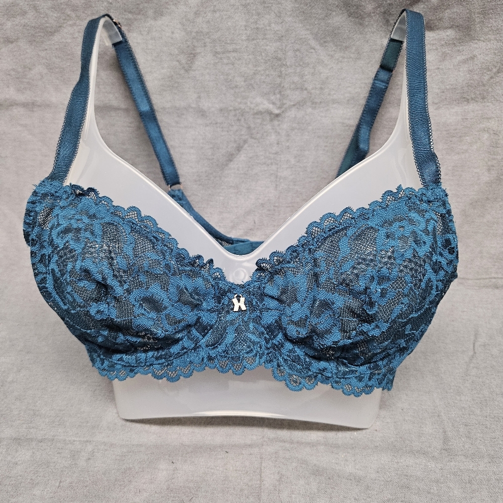 Womens Savage X Fenty Rhianna Bra Blue Lace Size 34 A
